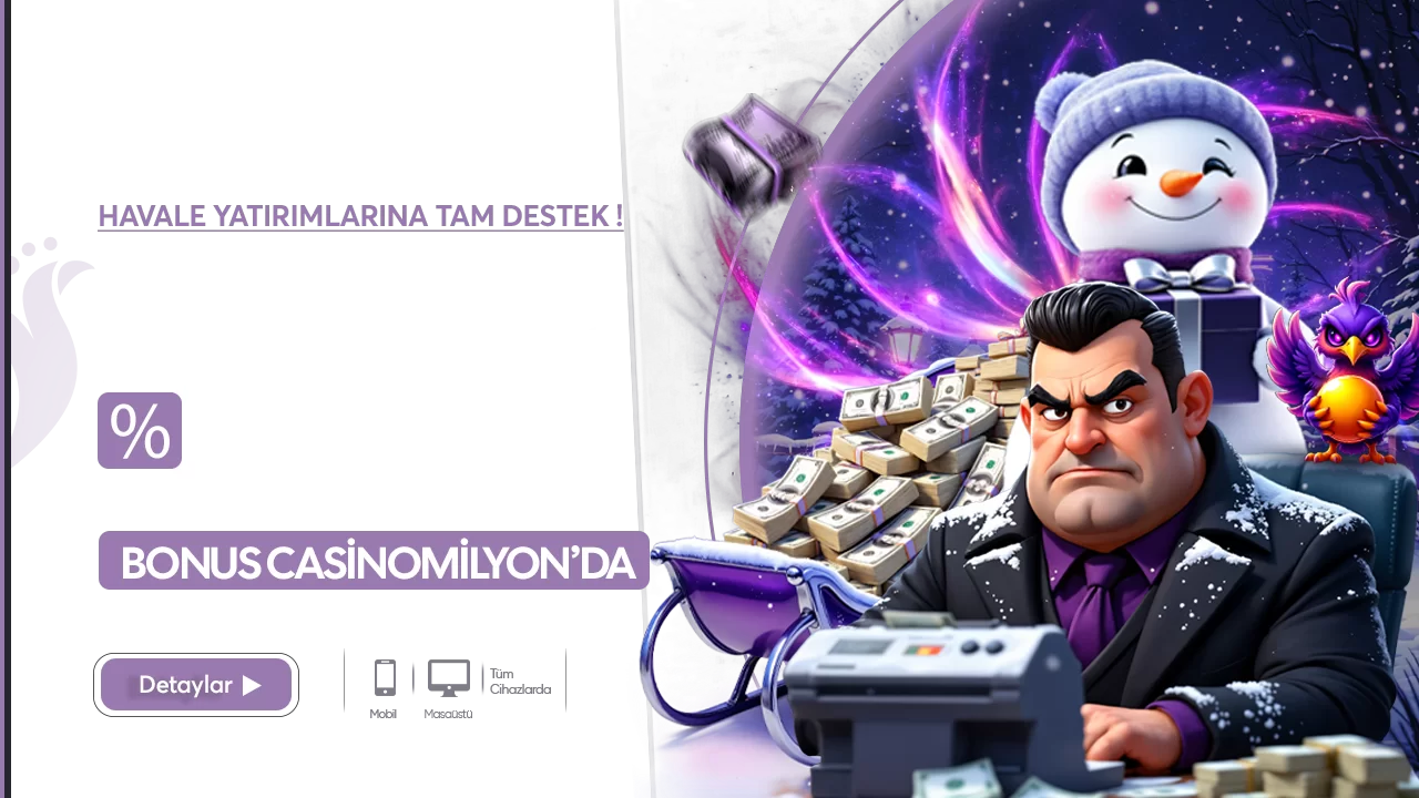 Casinomilyon — HAVALEYE ÖZEL %100 YATIRIM BONUSU!