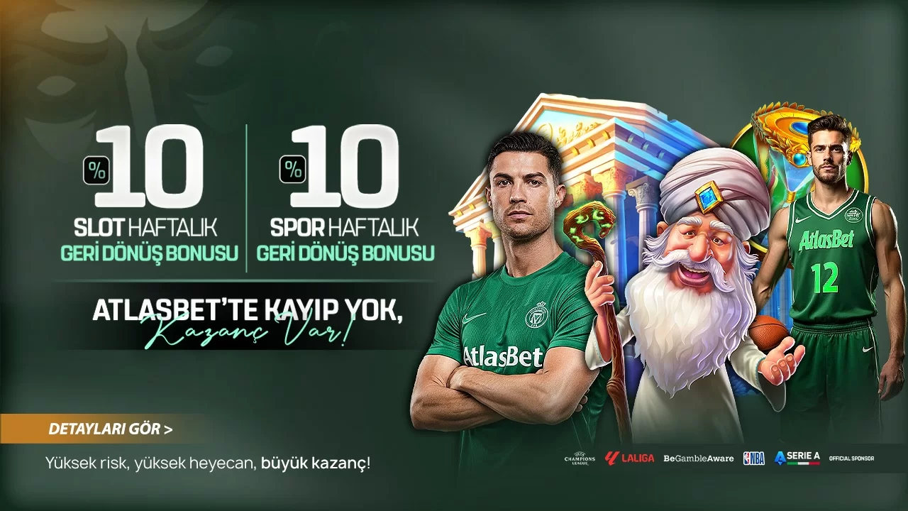 Atlasbet — %10 CASİNO VE SPOR HAFTALIK GERİ DÖNÜŞ BONUSU