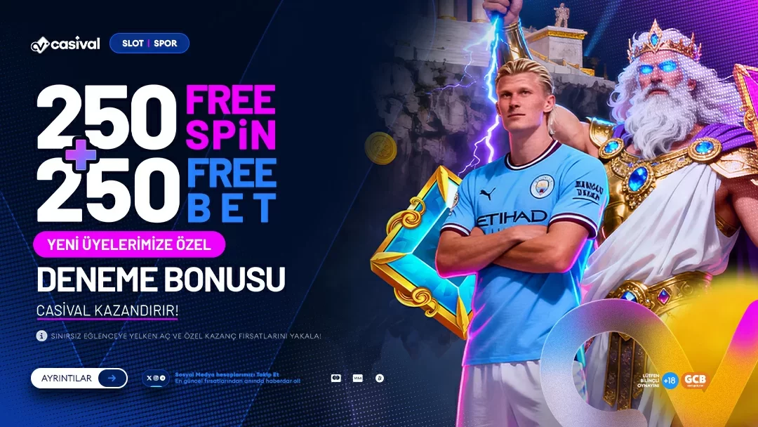 Casival — YENİ ÜYELİK ÖZEL 250 FREESPİN & 250 FREEBET DENEME BONUSU!