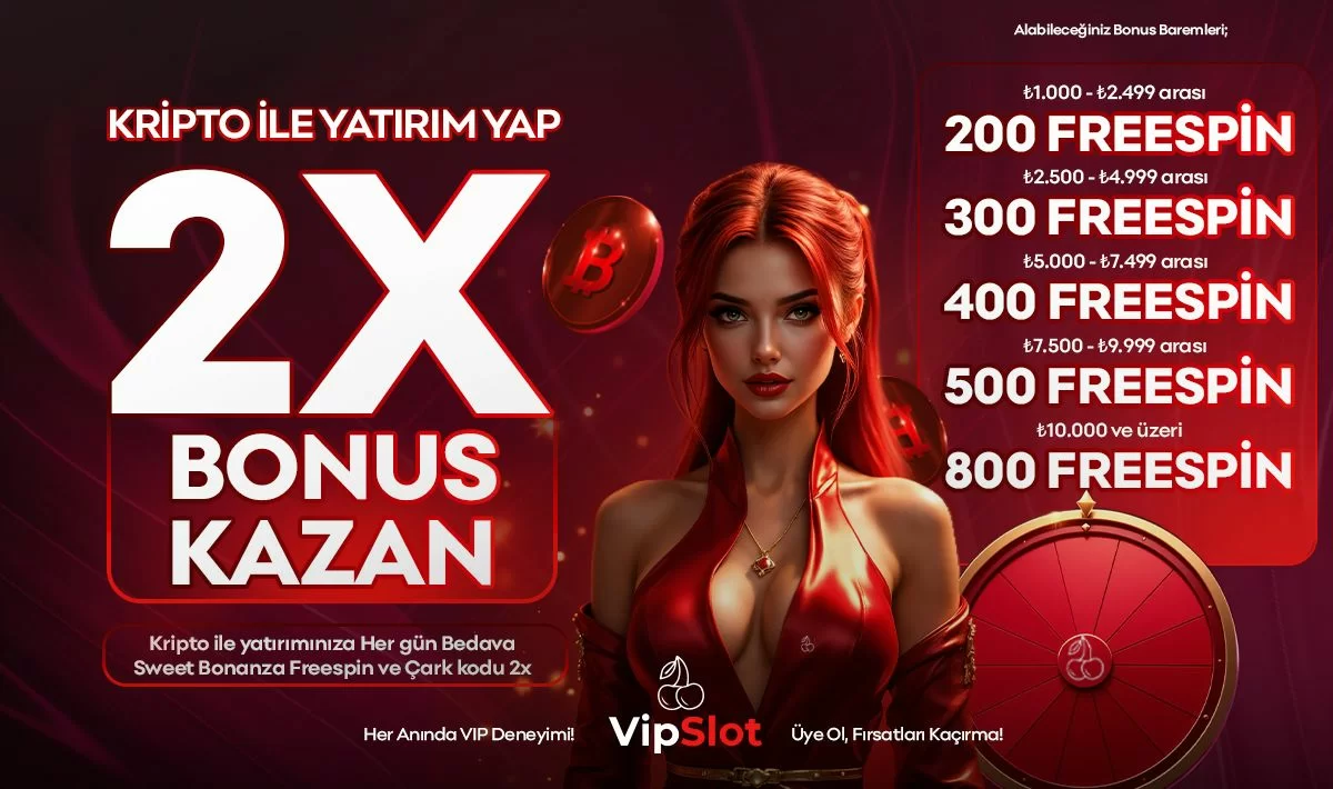 Vipslot — KRİPTO İLE YATIRIM YAP 2X BONUS KAZAN